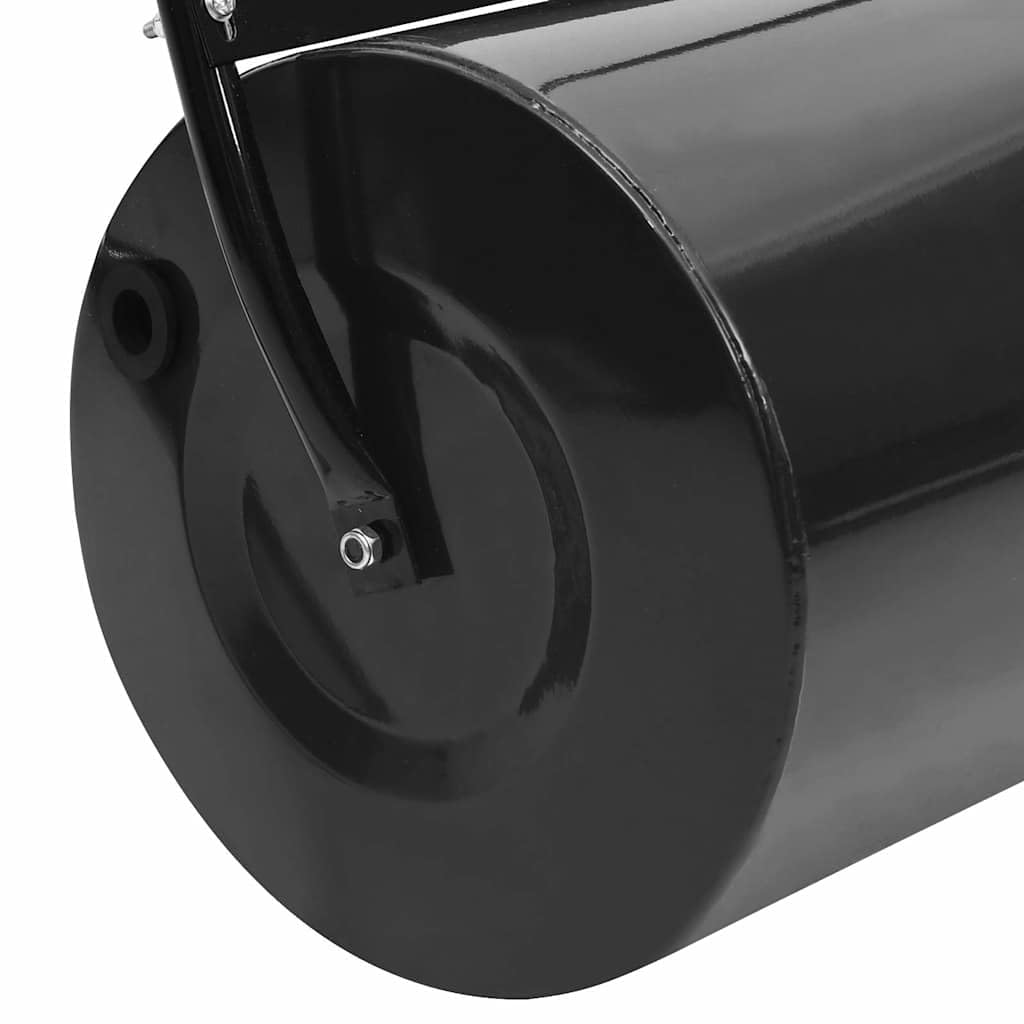 Rasenwalze Gartenwalze Schwarz 63 cm Stahl 50 L Fassungsvermögen Handwalze für Bodenverdichtung und Bodenausgleich zur Rasenpflege und Saatbettvorbereitung