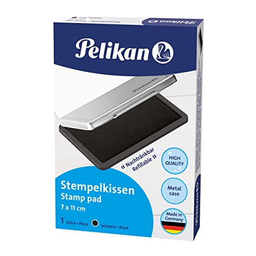 Pelikan 331777 Cuscinetto Inchiostrato, Per Timbri, Colore Nero E Metallo, 70 X 110 Mm, Dimensione Medium/Medio