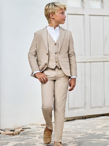 Mayoral Natural Suiting Pants for Boys Coconut4