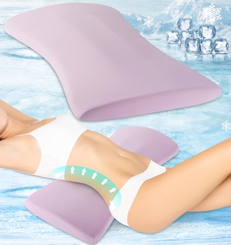 vamorry Throw Pillows Lumbar Support Pillow for Bed – Memory Foam Waist Pillow with Cooling Cover for Comfortable Back Support – Bolster Pillow for Side, Back & Stomach Sleepers – for Bed, Sofa, Car