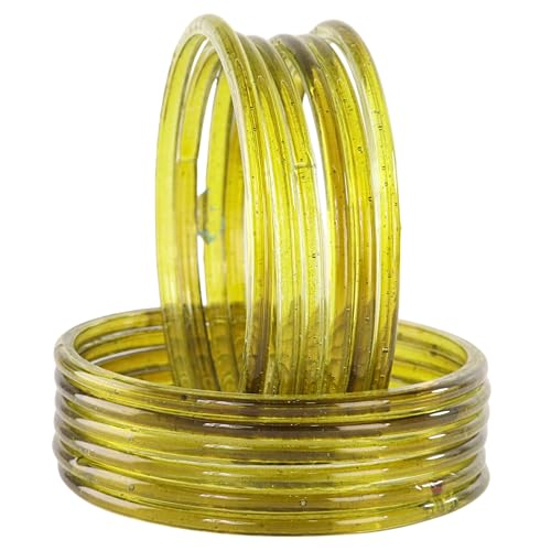 Image of STYOLLO Viral Jelly Transparent Plain Glass Chudi Set For Women & Girls | Traditional Bangle Set | Stylish Bangles For Girls | Ethnic Wedding, Festive & Daily Jewelry | Classic Designer Churi - Set Of 12