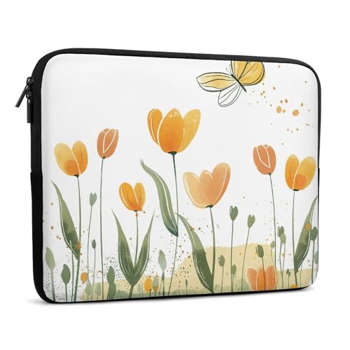 Funda para portátil de 38.1 cm con diseño de tulipanes 2
