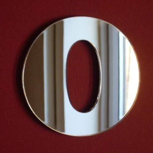 Super Cool Creations Number Zero Mirror, 20cm, Shatterproof Acrylic Mirror