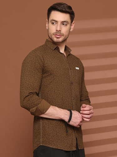 Image of Majestic Man Printed Pure Cotton Slim Fit Casual Shirt