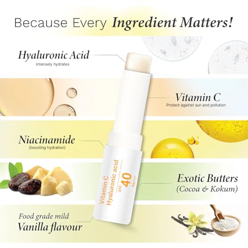 Image of Alanna Brightening Lip Balm SPF 40 PA+++ | For Dry, Dark, & Pigmented Lips | 1% Kojic Acid, Vitamin C, & Hyaluronic Acid | Protect from Sun Damage | Cocoa Butter | Vanilla Flavour