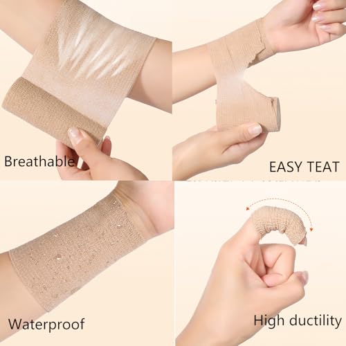ANAMPION Selbstklebender Verband 9Rollen, 7.5cmx4.5m Non-Woven Selbsthaftende Bandage für Mensch und Tier, Flexibel Elastische Binde für Sport,Haustiere (Blau)