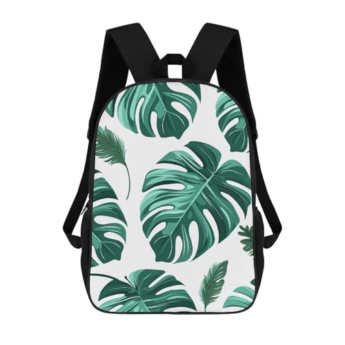 KLOPH Travel Backpack for Men Women 17 Inch Laptop Backpack Cyan Palm Leaves Carry On Backpack Work Business Backpacks, Color-6, 17"