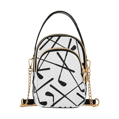 MCHIVER Golf Crossbody Bag for Women Cell Phone Purse Wallet with Removable Chain Shoulder Handbag