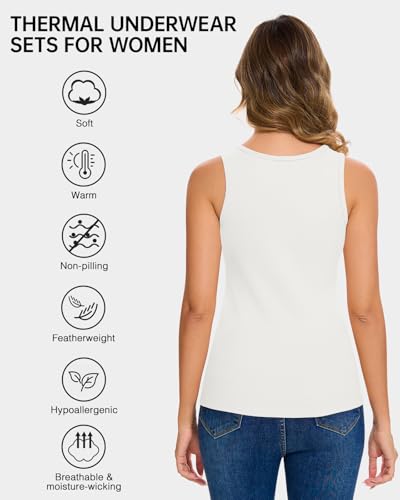 Image of Thermal Underwear Tank Top Fleece Shirt Cami Sleeveless Thermal Top Warm Undershirt Base Layer Women Cold Weather