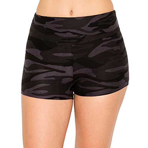 Image of ALWAYS Women Workout Yoga Shorts - Premium Soft Solid Stretch Cheerleader Running Dance Volleyball Short Pants Camo 153 XS