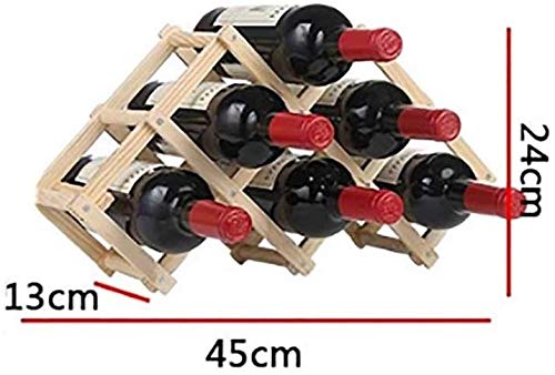 Soporte para botellas de vino plegable de madera mediano miniatura 2