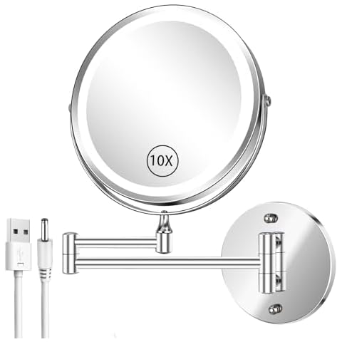AusDaur 8” Lighted Wall Mounted Makeup Mirror Cover