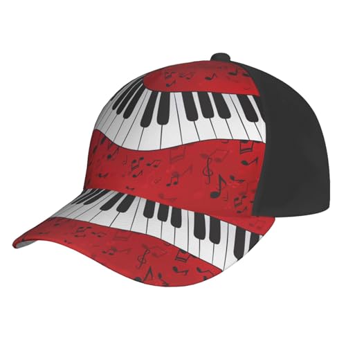 Gorra de béisbol con diseño de piano para hombre y mujer miniatura 1