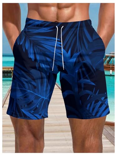Men's Graphic Print Drawstring Waist Beach Shorts Tropical Summer Swim Trunks Swimwear4