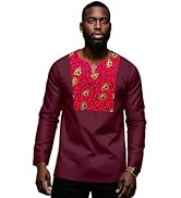 African Shirt for Men Dashiki Long Sleeve Traditional African Style Top Attire