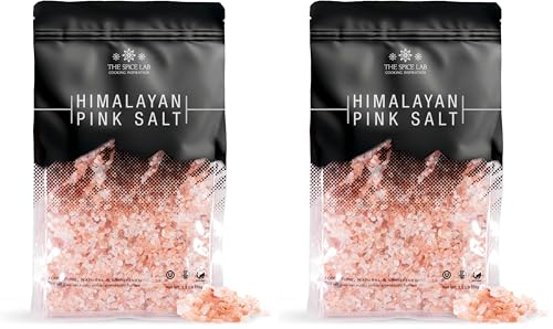The Spice Lab Pink Himalayan Salt – Coarse Grain for Grinder, 2.2 lb / 1 Kilo – Gourmet Himalayan Salt Pure Crystal – Kosher &amp; Natural Certified (Pack of 2)