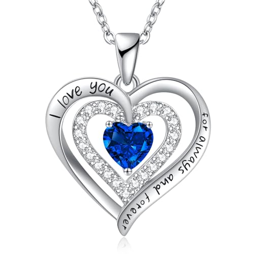 REDBEE Necklaces for Women Birthstone Heart Necklace Jewelry for Wife Girlfriend Woman Necklace