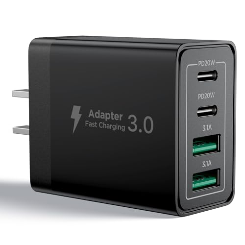 USB C Wall Charger Block, 40W USB C Charger Block QC Wall Plug + PD Power Adapter Multiport Brick Type C Fast Charging Block for iPhone 16 15/14 Pro Max/13 Pro/12/11/8, XR/XS/X, Samsung Cube