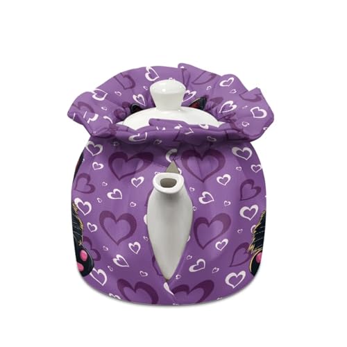 Image of Cats Paws Insulated Dustproof Kitchen Tea Pot Dust Cover Breakfast Warmer Tea Cozies with Drawstring for Home Kitchen Table Decoration