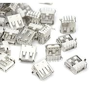 BGTXINGI 100 Stück USB Typ A Standard Port Buchse Löten Rechtwinklig 4Pin Stecker Lötbuchsen Stecker – Ansicht 3