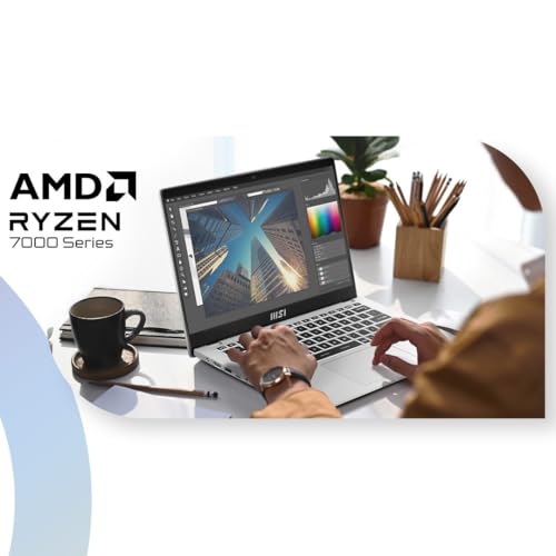 Image of MSI Modern 14, AMD 7th Gen. Ryzen 7 7730U, 36CM FHD 60Hz Bussiness Laptop (16GB /512GB NVMe SSD /Windows 11 Home /MSO 24 + M365 /AMD Radeon Graphics, Urban Silver /1.4Kg) C7M-101IN