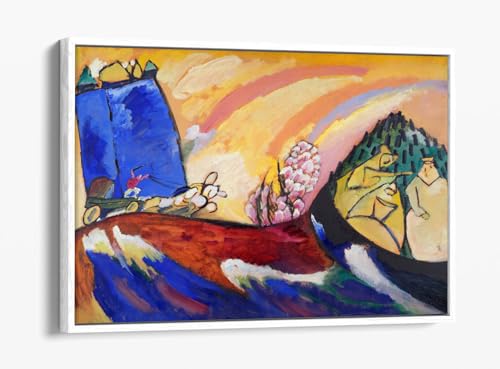 Peinture avec troïka de Kandinsky pour sublimer le design épuré de votre salon moderne