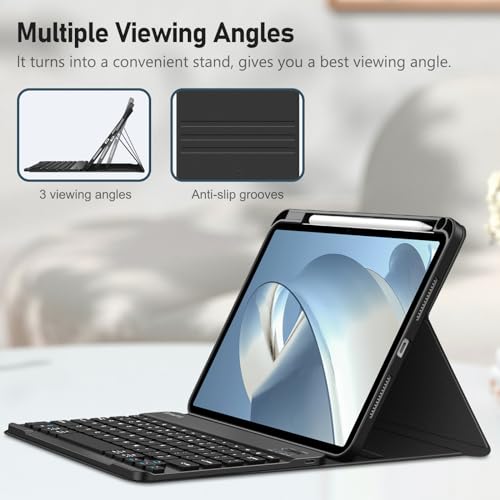 Image of FINTIE Keyboard Case for iPad Pro 11-inch (M5) 2025 / (M4) 2024 - Protective Soft TPU Back Stand Cover with Pencil Holder, Magnetically Detachable Wireless Bluetooth Keyboard, Black