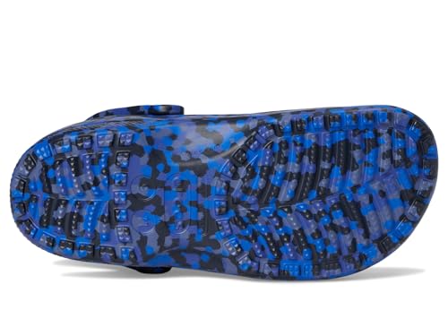 Image of Crocs Unisex Classic Marbled Tie-Dye Clog, Blue Bolt /Multi Confetti, 13 Women /11 Men, Medium
