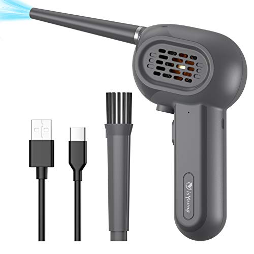 isYoung Cordless Air Duster(Spin Rate Can Be Adjusted), 7800mAH Compressed Air Duster for Keyboard Computer Cleaning, Replacement for Compressed Air Cans, 10W Fast Charging, 33000 RPM and 20000RPM