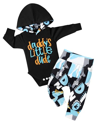 Image of Fommy Baby Boy Clothes Flannel Plaid Outfits Long Sleeve Hoodie Romper Fall Winter 2 Pcs Clothes for Boy
