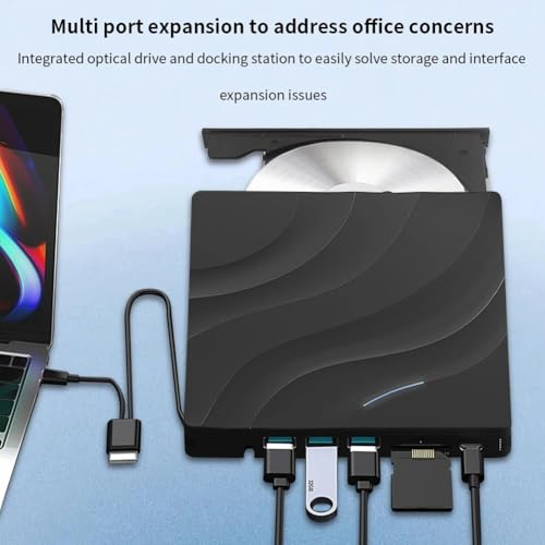 Osmond Reproductor de Grabadora de CD Blu Ray Multifuncional USB3.0 Tipo-C Externo DVD adecuado para ordenadores portátiles en cualquier ocasión - imagen 2