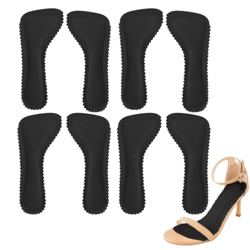 Image of SooGree Adhesive High Heel Insoles Women 3 /4 Cushioning Inserts, Anti-Slip Invisible Slim Inserts Liners Ball of Foot & Arch Support Insoles Sponge Leather Relieve Pain (4 Pairs Black)