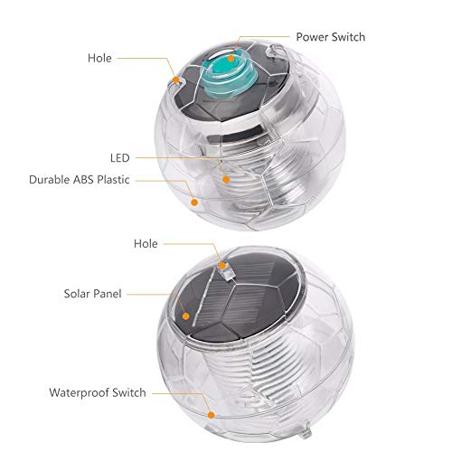 Lanterna flutuante Ajcoflt com LED impermeável de 7 cores alimentado por energia solar e mudança aut