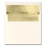 Fine Impressions Foil Lined Envelopes A2 4-3/8" x 5-3/4" Gold Lined Ecru 250-Count