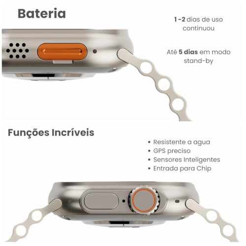Relógio Inteligente com Suporte para 5G, Videochamadas e Conectividade Avançada ultra ia3 7 Pulseira
