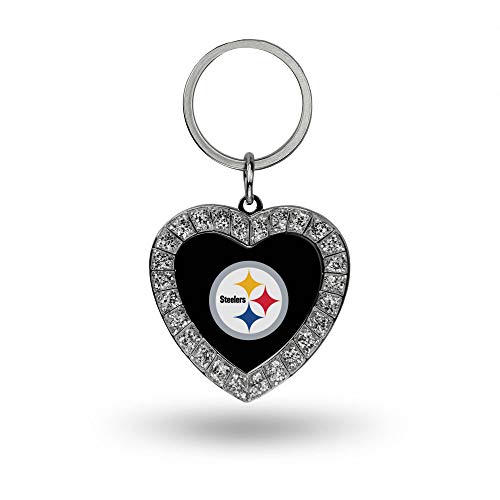 Image of Rico Industries NFL Football Rhinestone Heart Keychain - Great Accessory