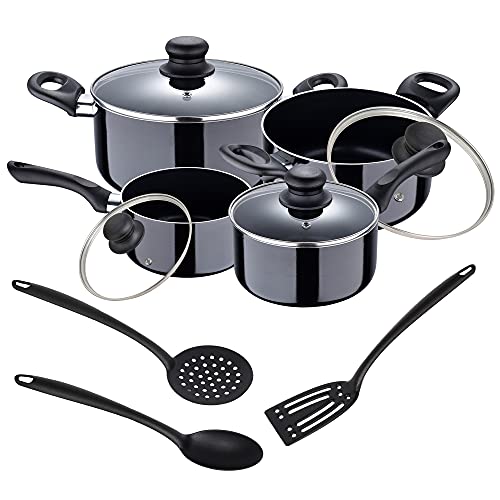 San Ignacio Batería de cocina 8 piezas en aluminio prensado + Set 3pcs Utensilios de cocina en...
