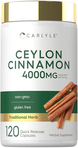 Carlyle Ceylon Cinnamon Capsules | 120 Count | Non-GMO & Gluten Free Supplement