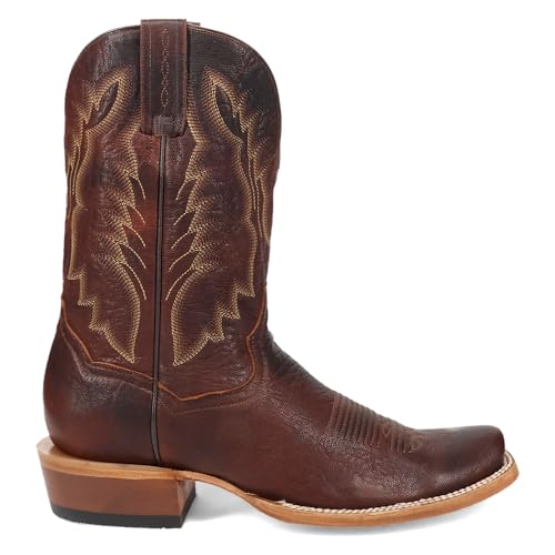 Dan Post Boots Mens Boerne Embroidered Square Toe Casual Boots Mid Calf - Black