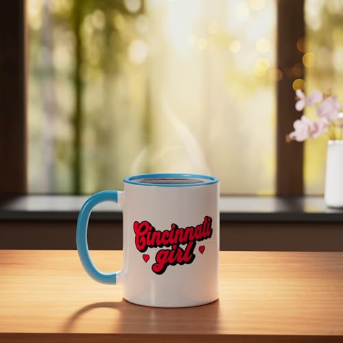 Tazón Retro Cincinnati Girl Cerámica 11 onzas Azul y Blanco miniatura 3