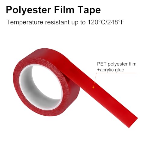 Image of uxcell 1 Rolls Red 1.38 Inch x 72 Yards Polyester Film Electrical Tape PET Tape High Temperature Heat Resistant Tape for Transformer Motor Wire 5S Positioning Logo,35mm x 66m