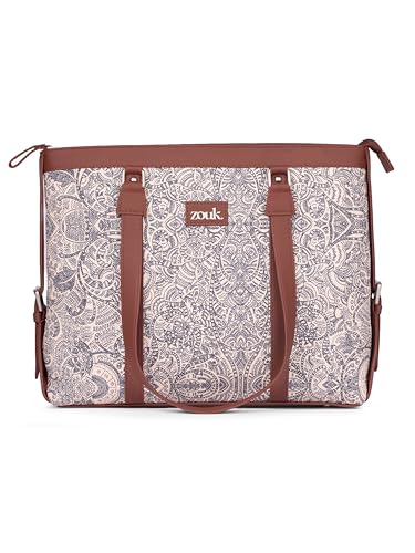 Image of ZOUK Office Bag | Stylish Bags for Office Use | Laptop Bag 15.6 inch | Stylish Tote for Office Use | Purse for Women | Vegan Leather Handbag | Daily & Travel Use