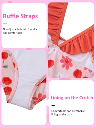 Image of DAXIANG Girls Ruffles One Piece Swimsuits Quick Dry Beach Sport Swimwear Toddler Kids Mermaid Unicorn Bathing Suit 4-10 Years