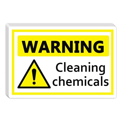 8 Pcs Warning Cleaning Chemicals Safety Sign Labels Vinyl Waterproof Decal Warning Stickers (175x120mm)