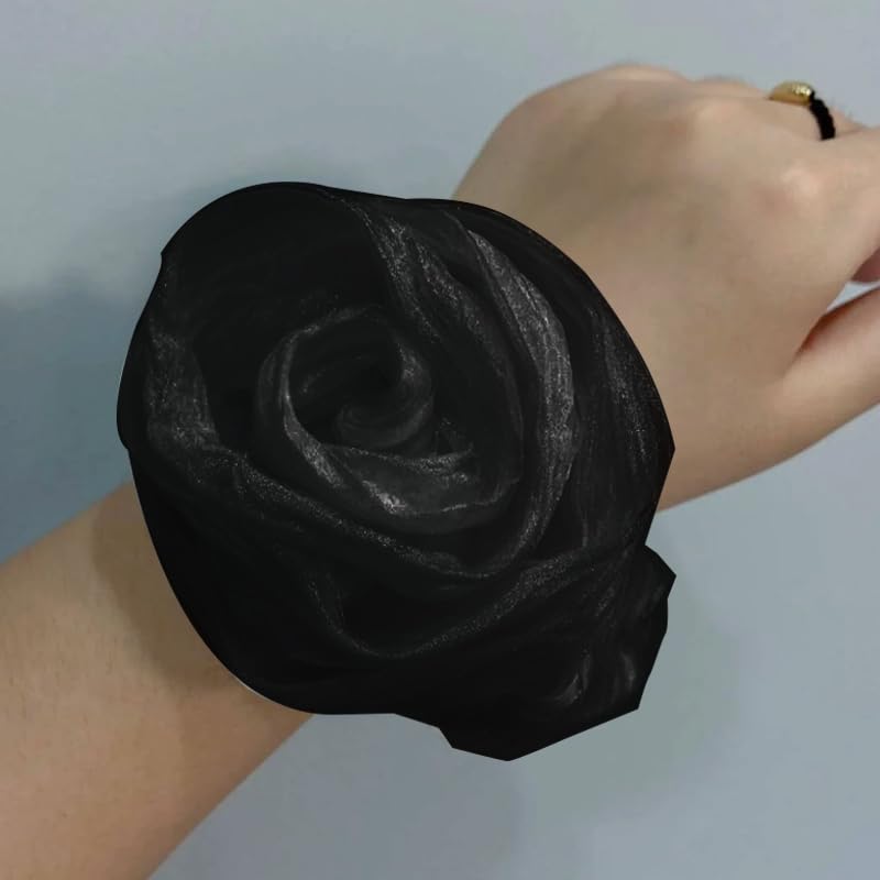 White Black Chiffon Scarf for Women and Girls4