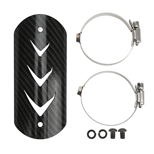 Image of Heat Shields Pipe Shield, Exhaust Muffler Pipe Protector Stainless Steel Heat Shield Cover Universal for Motorcycle(Carbon pattern)