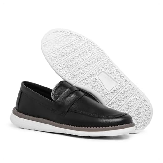 Sapato Social Masculino Oxford Loafer Couro Casual Confortável (Preto, BR, Adulto, Numérico, 42)