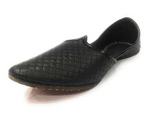Step n Style Jutti Ethnic Handmade Flipflops Mojari Indian Men Shoes Sherwani Khussa Black