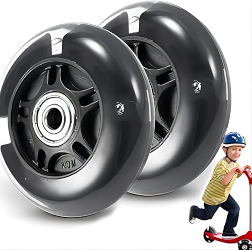 2 ruote per skateboard da 80 mm, con luci LED lampeggianti, micro ruote posteriori, maxi micro ruote posteriori, ruote di ricambio, accessori per scooter per bambini, ragazzi e ragazze