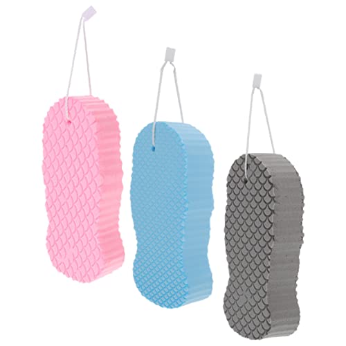 EPIGEIST 3Pcs Supple Bathing Sponges Exfoliating Shower Scrubbers for Boys and Compact for Boy Girl for Home Travel Use